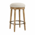 Sgabello da bar in legno tessuto beige altezza 75 cm