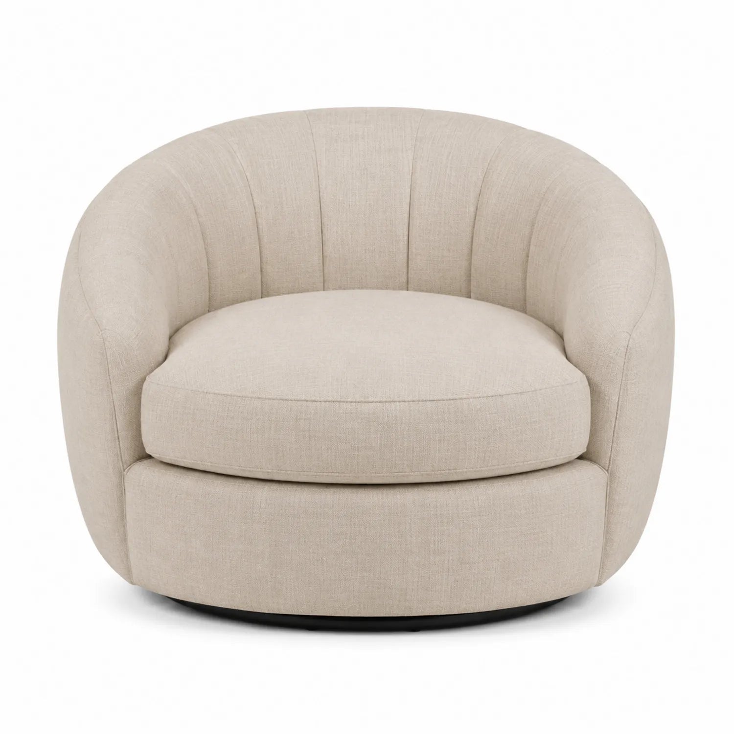 Poltrona Girevole in Tessuto Beige