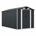 Capanno da giardino in metallo antracite 257x205x177 cm
