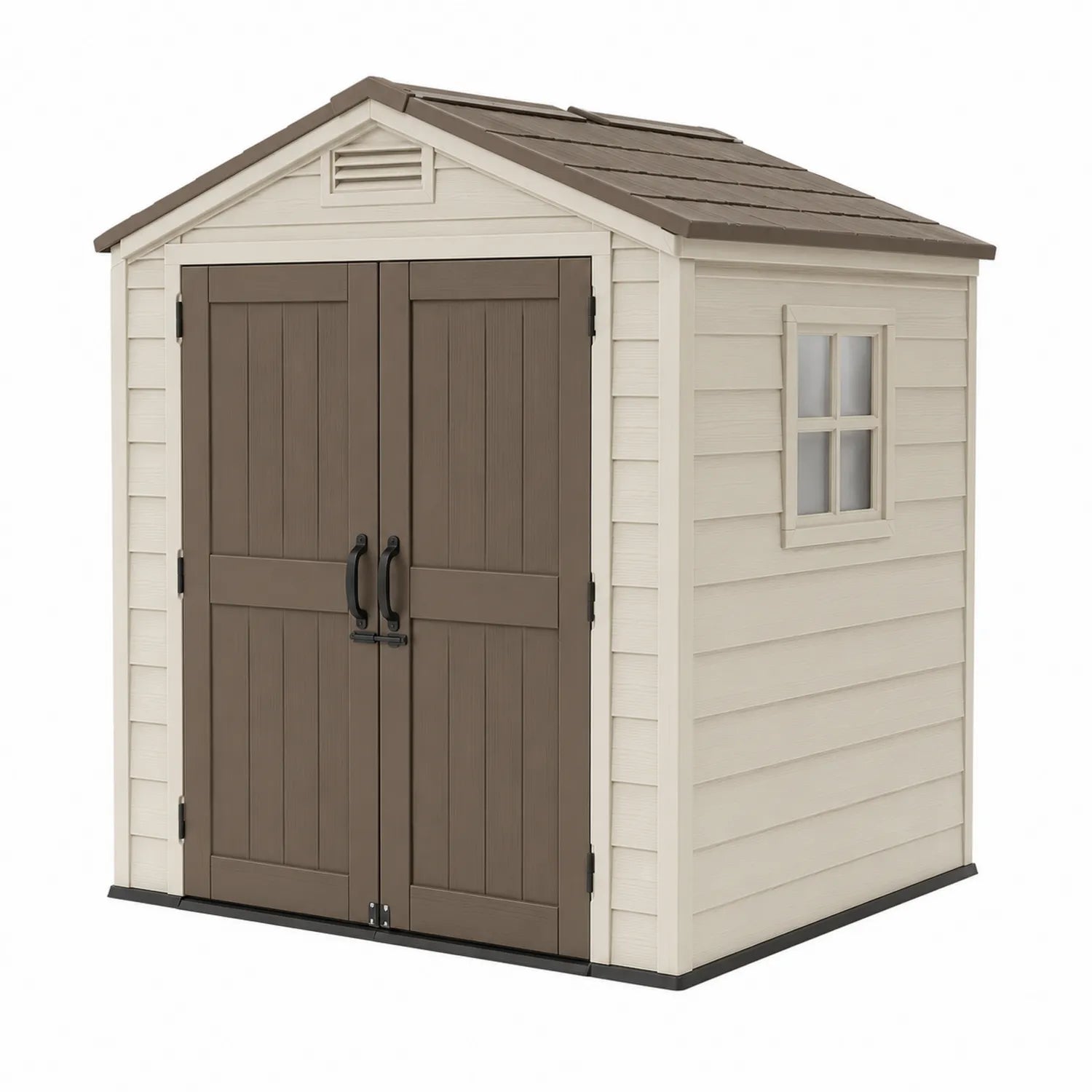 Capanno esterno in resina beige e marrone 190x180x215 cm