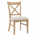 Sedia da pranzo in legno con seduta imbottita beige