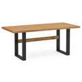 Tavolo da pranzo rettangolare in legno teak e metallo per esterno 200x100x75 cm