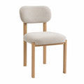 Sedia da pranzo in legno e tessuto beige